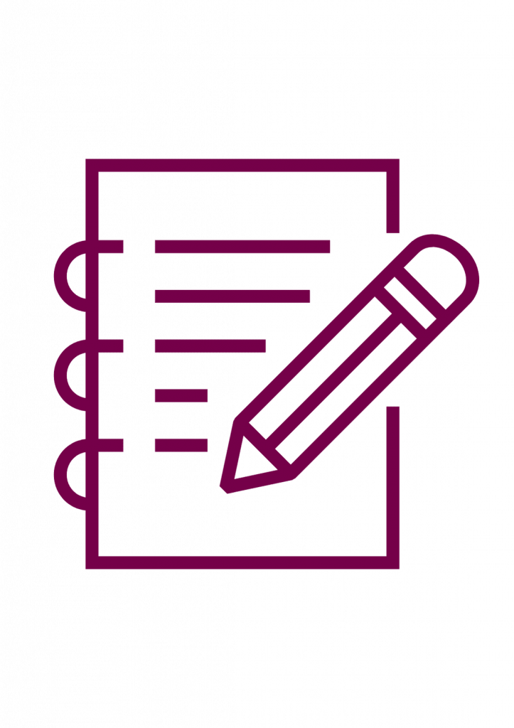 Icon eines Notizblocks mit Stift