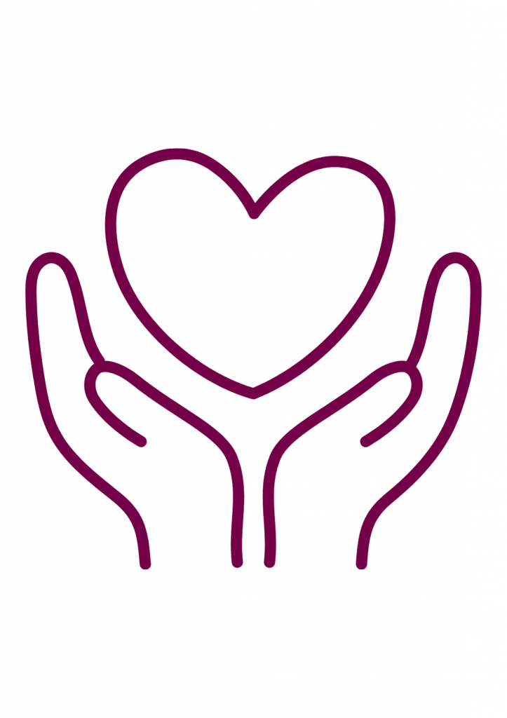 Icon zweier Hände, die ein Herz halten