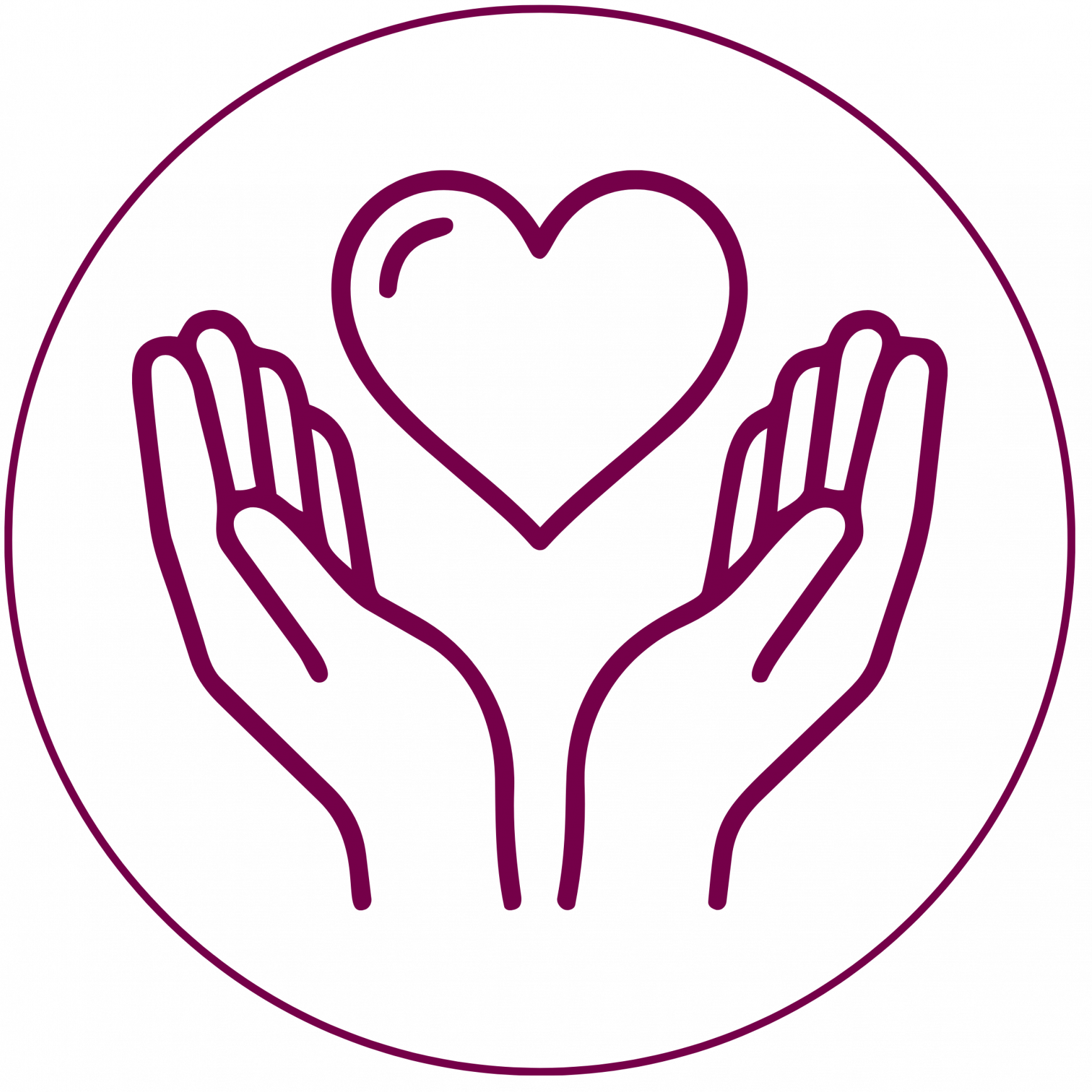 Icon zweier Hände, die ein Herz halten